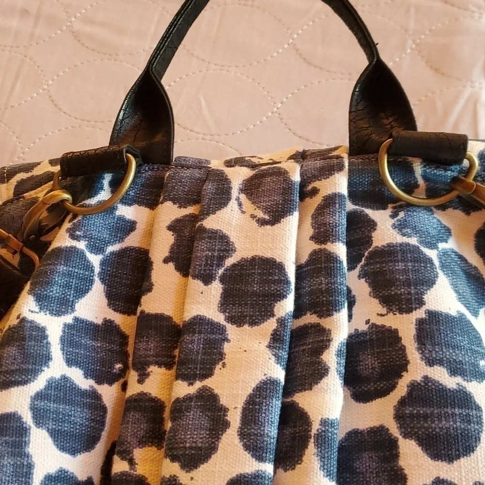 Rebekah Scott Designs Blue Leopard Petal Inside Lining Fabric Sz M/L‎ Backpack